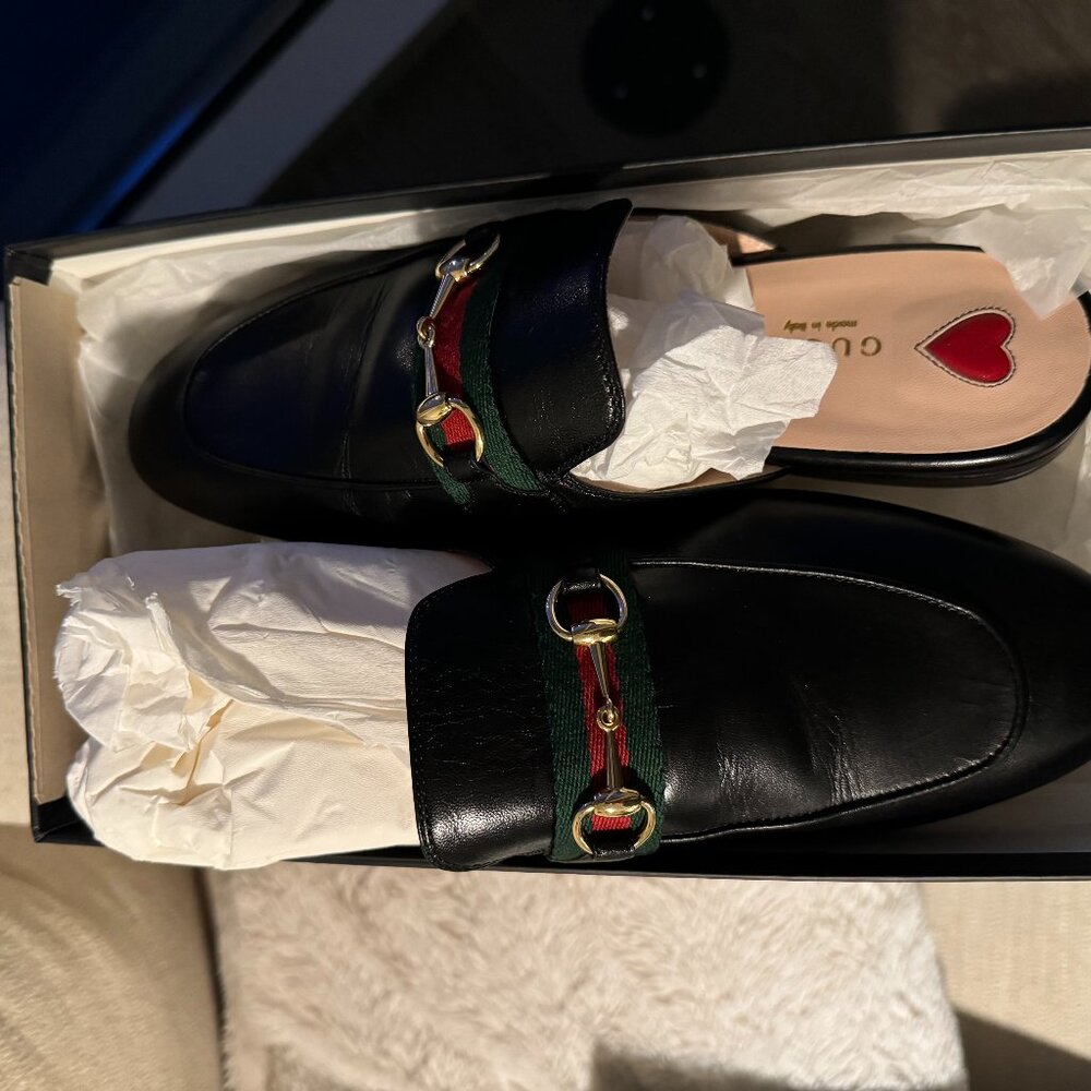 Gucci Princetown Leather Mules